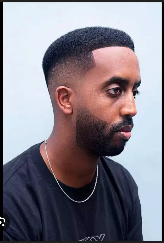 Neatly shaped and lined beard